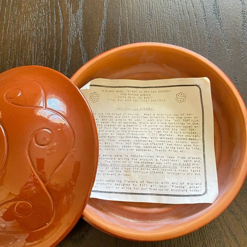 Wieland Ware Terracotta Orange Ceramic Lid - BRAND NEW